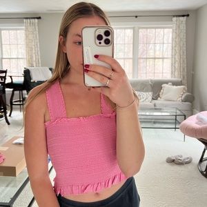 cotton candy la pink ruched top size small